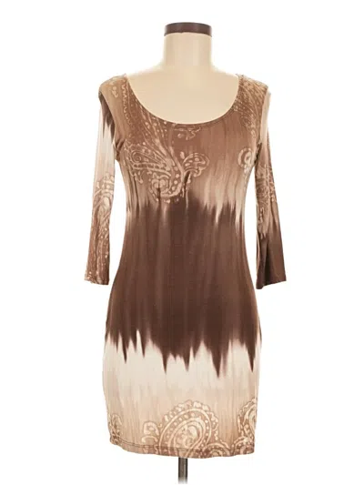 Pre-owned Chris & Carol Casual Dress In Brown
