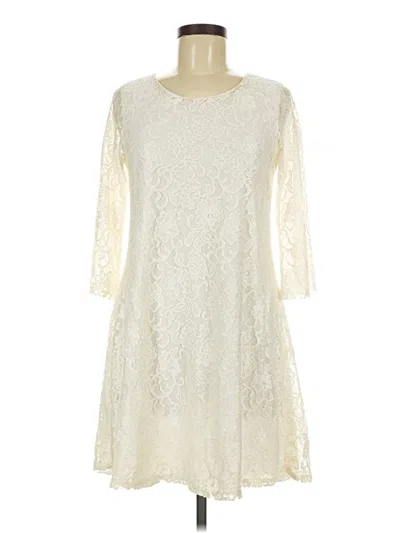 Pre-owned Chris & Carol Cocktail Dress In Ivory