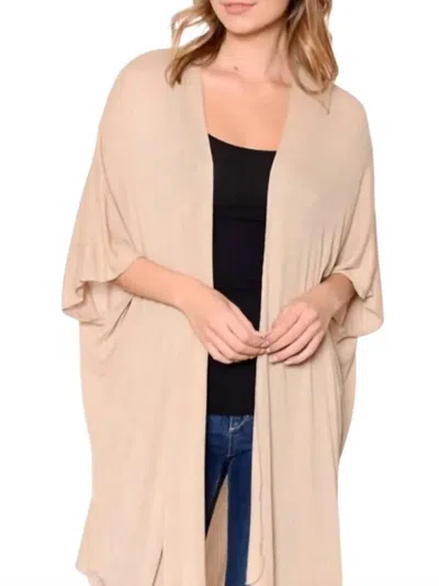 Chris & Carol Knit Long Cardigan - Plus In Taupe In Neutral