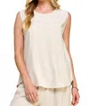 Chris & Carol Lana Luxe Linen Blend Set In Beige In White