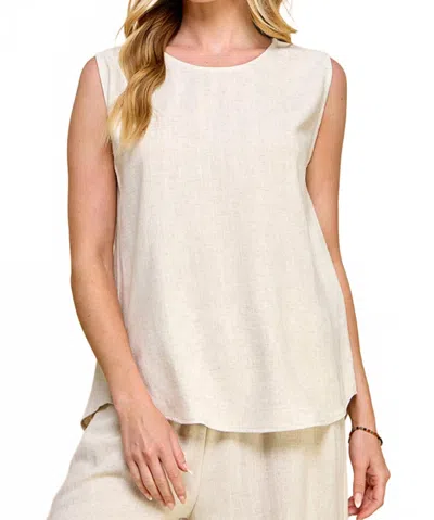 Chris & Carol Lana Luxe Linen Blend Set In Beige In White