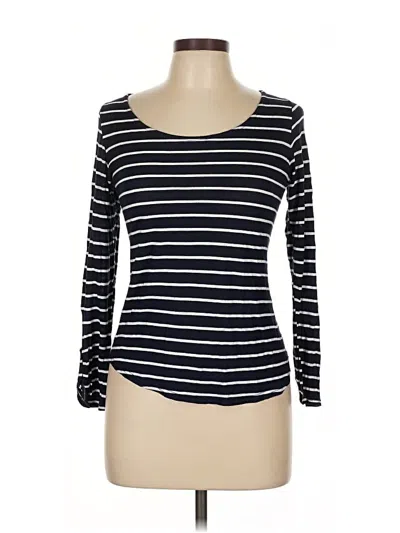 Pre-owned Chris & Carol Long Sleeve Top Black Boatneck Tops