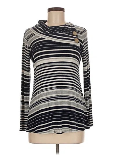 Pre-owned Chris & Carol Long Sleeve Top Gray Cowl Neck Tops
