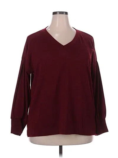 Pre-owned Chris & Carol Pullover Sweater In Burgundy
