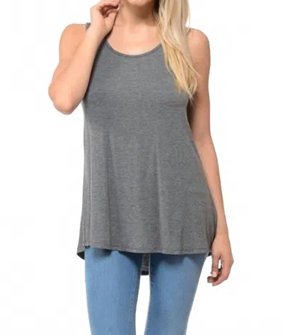 Chris & Carol Scoopneck Tank Top In Charcoal In Gray