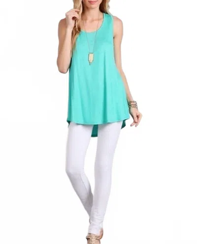 Chris & Carol Scoopneck Tank Top In Jade In Blue