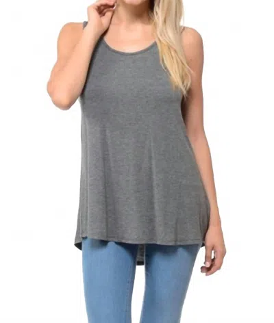 Chris & Carol Scoopneck Tank Top - Plus In Charcoal In Gray