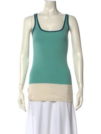 Pre-owned Chris Benz Colorblock Pattern Scoop Neck Top In Multi