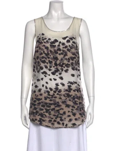 Pre-owned Chris Benz Silk Animal Print Top In Neutral