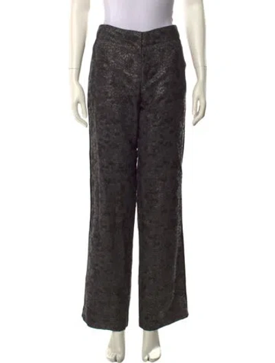 Pre-owned Chris Benz Wide Leg Pants In Gray