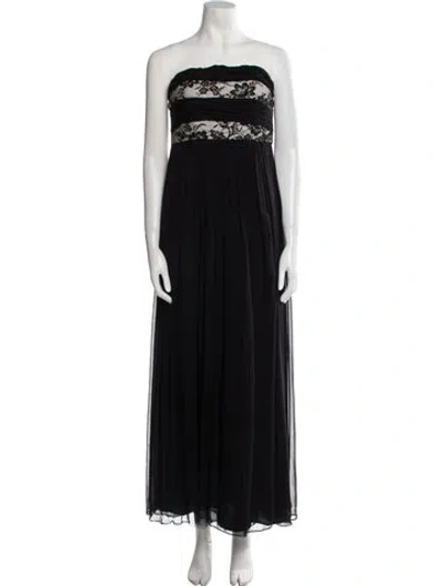 Pre-owned Chris Kole Silk Long Dress In Black