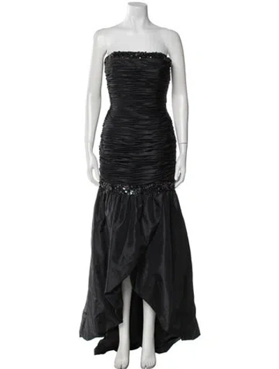 Pre-owned Chris Kole Strapless Long Dress In Black