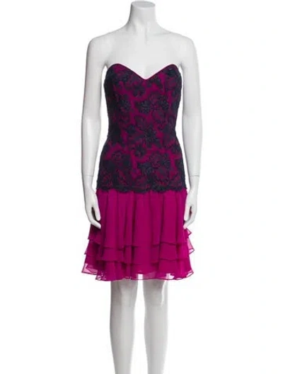 Pre-owned Chris Kole Strapless Mini Dress In Pink