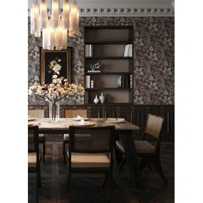 Chris Loves Julia Geneva Chocolate Peacock Paradise Wallpaper In Black