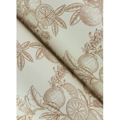 Chris Loves Julia Gerty Fruit Toile Wallpaper In Gold