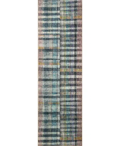 Chris Loves Julia Humphrey Hum-04 2'3" X 7'6" Runner Area Rug In Plum,multi