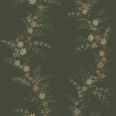 Chris Loves Julia Posy Spruce Peel And Stick Wallpaper In Green