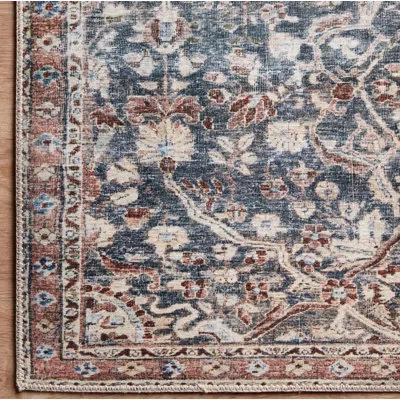 Chris Loves Julia X Loloi Jules Oriental Denim/spice Area Rug In Blue;orange;denim,spice