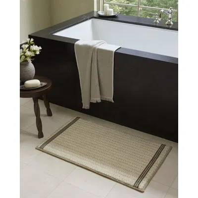 Chris Loves Julia X Loloi Marvin Ivory / Charcoal Bath Mat In White