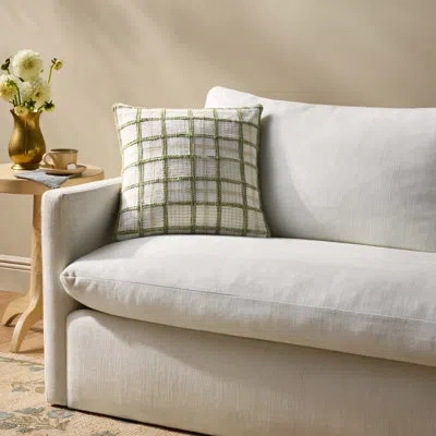 Chris Loves Julia X Loloi Norman Accent Pillow In Pillow Cover Only - No Insert,green,ivory