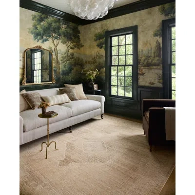 Chris Loves Julia X Loloi Palma Wheat / Taupe Area Rug In Gold;gray