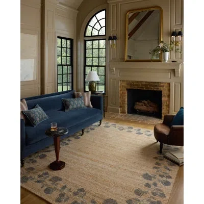 Chris Loves Julia X Loloi Rue Natural / Denim Area Rug In Blue;beige