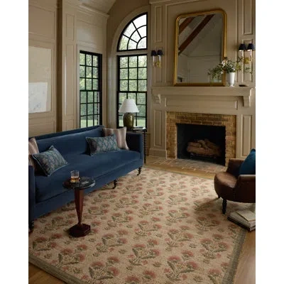 Chris Loves Julia X Loloi Rue Sage / Blush Area Rug In Pink;green