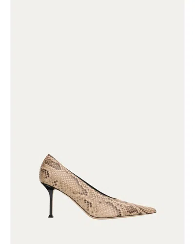Christen 75mm Helix Snake-printed Leather Pumps In Multi