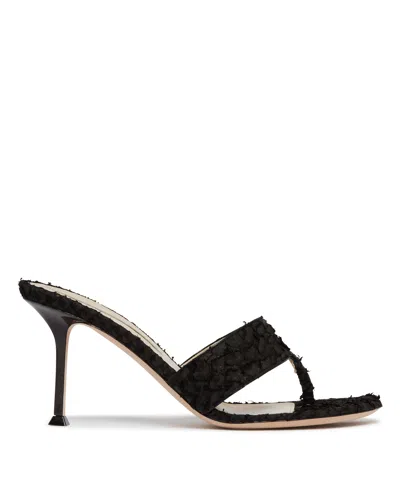 Christen Helix 75 Leather Thong Sandals In Black