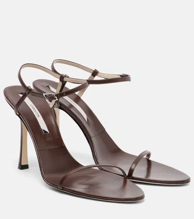 Christen Double Strap 95 Leather Sandals In Transparent
