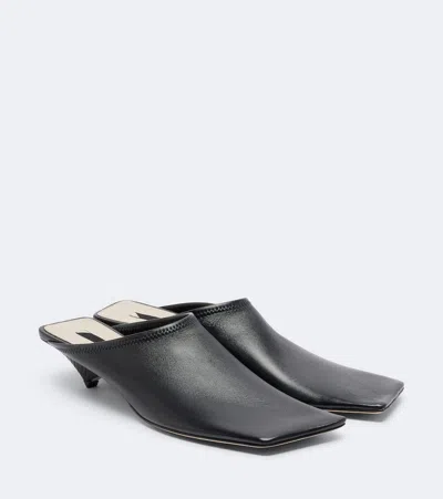 Christen Edge Leather Mules In Animal Print