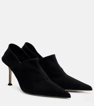 Christen Helix 75 Suede Pumps In Black