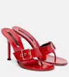 Christen Helix 95 Croc-effect Patent Leather Mules In Red