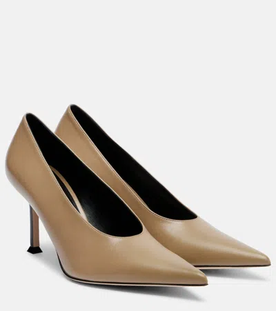 Christen Helix Leather Pumps In Sand