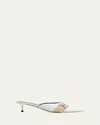 Christen Helix Mixed Leather Buckle Mules