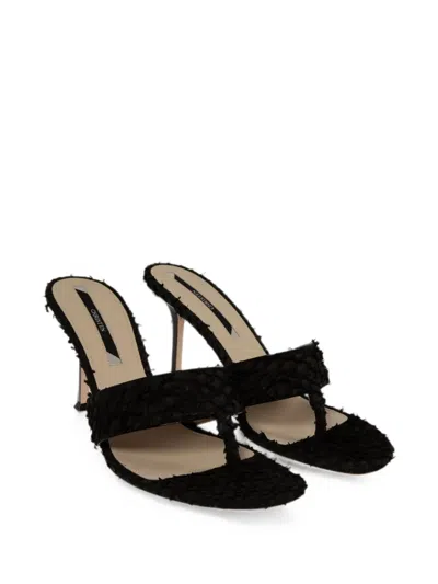 Christen 75mm Helix Python-effect Leather Thong Sandals In Multi