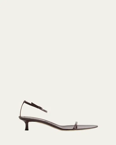Christen Leather Ankle-strap Sandals In Brown