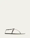 Christen Ssense Exclusive Black Mono Strap Flat Sandals
