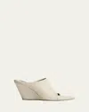 Christen Stretch Leather Wedge Slide Sandals