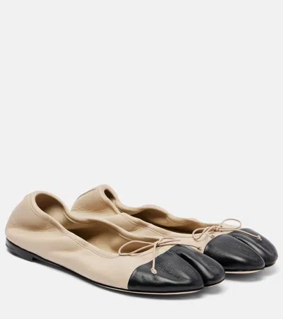CHRISTEN TABI LEATHER BALLET FLATS