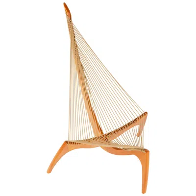 Pre-owned Christensen & Larsen Harp Chair By Jorgen Hovelskov For Christensen And Larsen In Brown