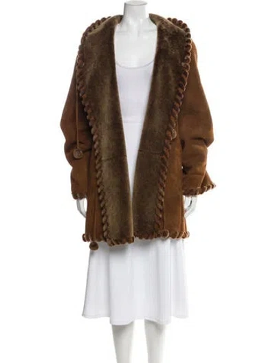 Pre-owned Christia Coat In Brown