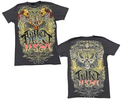 Pre-owned Christian Audigier 2000s X  Ed Hardy Ovo Tees In Gray