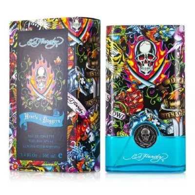 Christian Audigier 2pcs Combo Ed Hardy Hearts & Daggers Eau De Toilette  Men's Cologne 3.4 oz In Multi