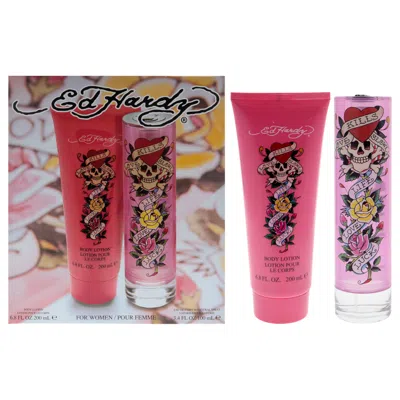 Christian Audigier Ed Hardy For Women 2 Pc Gift Set 3.4oz Edp Spray, 6.8oz Body Lotion