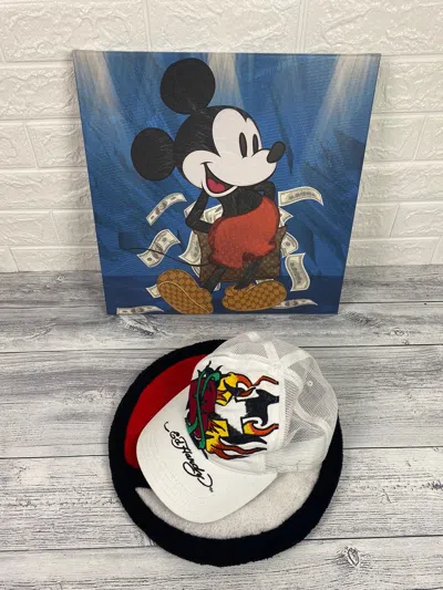 Pre-owned Christian Audigier X Ed Hardy Cap In White