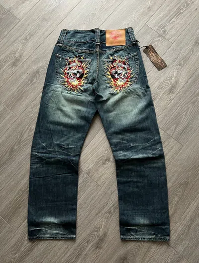 Pre-owned Christian Audigier X Ed Hardy Vintage Ed Hardy Jeans By Christian Audigier Denim Pants Y2k