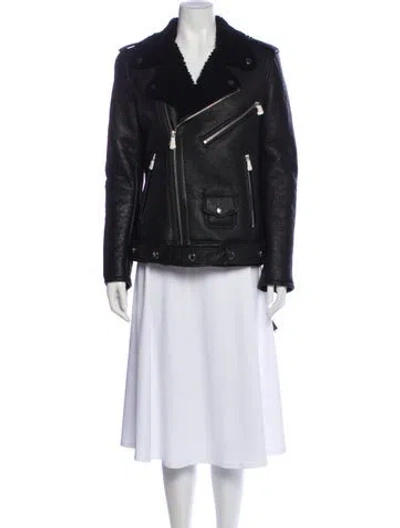 Pre-owned Christian Benner Leather Biker Jacket In Black