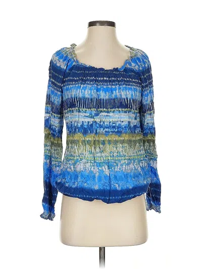 Pre-owned Christian Berg Long Sleeve Blouse In Blue