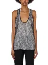 Christian Boaro Lace Tank Top In Gray